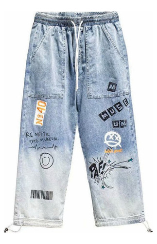 Pantalones Cargo De Mezclilla Para Hombre Hip Hop