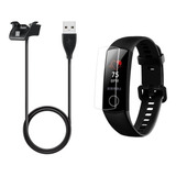 Pack Cable Cargador + 3 Micas Tpu Huawei Honor Band 4 Y 5