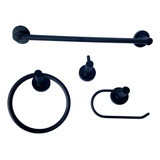 Set 4 Accesorios Baño Negro Organizadores Hogar