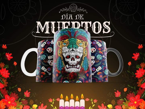 Pack Plantillas Para Tazas Día De Muertos Premium