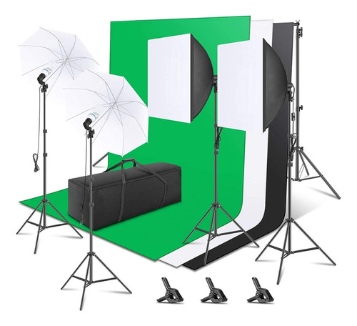 Set Estudio Fotografico Profesional Iluminacion Softbox Foto