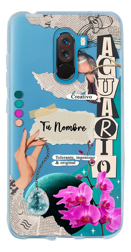 Funda Para Xiaomi Mujer Signo Zodiaco Acuario Con Tu Nombre