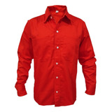 Camisa Industrial Gabardina 100% Algodón Naranja Mod-si001 