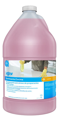 Desinfectante Líquido Key Sanitizante Para Cocina 4lt