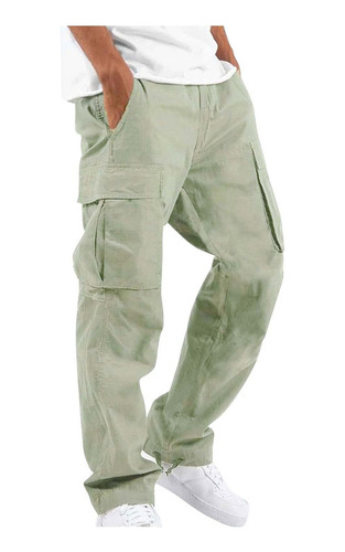 Overol Hombre Pantalones Casuales Multibolsillos Con Cordón