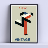 Cuadro 1932 Bauhaus Vintage 30x40cm List P Colgar