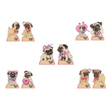 Pug Cachorrinhos Centro De Mesa Kit 10 Display De 20 Cm