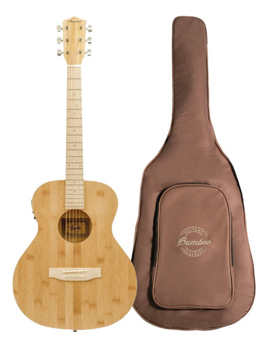 Bamboo Guitarra Electroacústica Ga-38-bamboo-q Con Funda