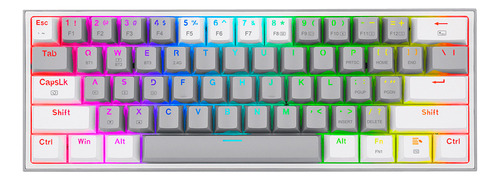 Teclado Bluetooth Redragon Fizz K616 Rgb Gris Blanco Español