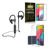 Kit Capa Samsung M53 5g + Fone Bluetooth Hs188 + Película 3d