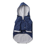 Chubasquero Impermeable Azul Forrado Para Perro