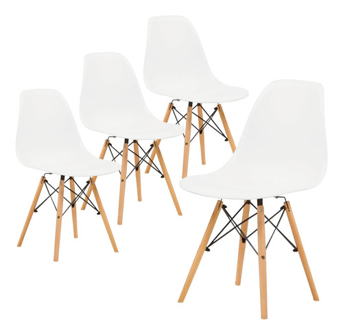 Set X 4 Sillas Comedor Tipo Eames  Minimalistas Reforzadas