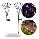 Luzes Solares De Jardim Em Forma De Vagalume Com 6 Led 2 Uni