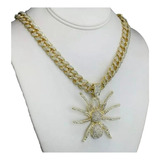 Collar Cadena 14k Oro Tarantula Cristales Araña Diamantes 