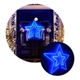 Estrella Luz Neón 5 Puntas Puerta Navidad Azul 2203az