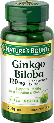 Ginkgo Biloba 120 Mg 100 Caps. Ayuda Memoria Natures Bounty