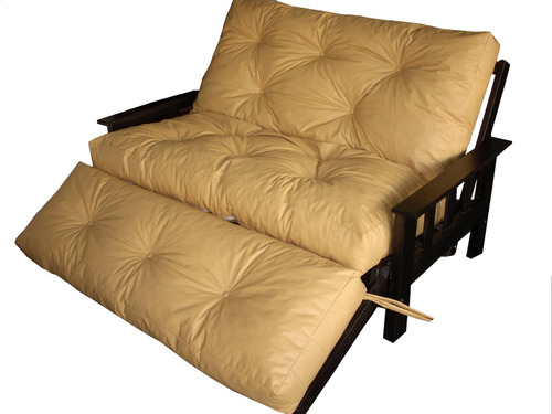 Futon 2 Cuerpos Con Piec/ Lustre Mate + Colchon Eco Y Copos