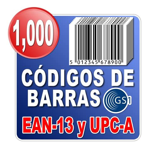 1,000 Códigos De Barras Ean Y Upc Universal Gs1 Garantizado