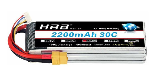 Bateria Hrb 4s 14.8v 2200mah 30c Rc Lipo Xt60