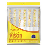 Cortina Box Banheiro Vinil 1,35x2,00 C/ Visor Ganchos Peixes