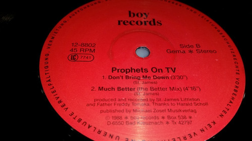 Prophets On Tv Much Better Dont Bring Me Down Vinilo Maxi 88