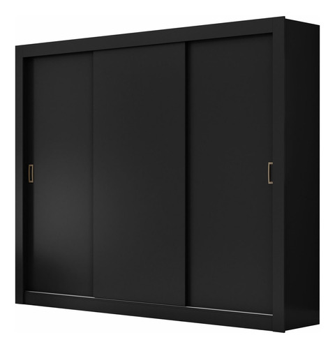 Guarda Roupa 3 Portas 4 Gavetas Serenity Yescasa Preto