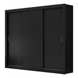 Guarda Roupa 3 Portas 4 Gavetas Serenity Yescasa Preto