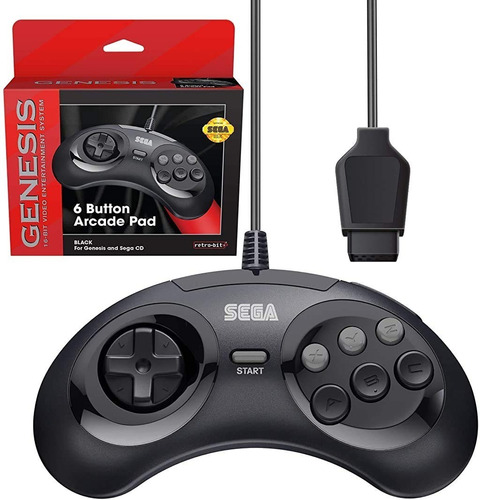 Control Retro-bit Official Sega Genesis Controller 6 Botones