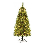 Árbol De Navidad Artificial Preiluminado Con Bisagras De 6 P