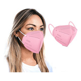 100 Máscaras Descartáveis Rosa Kn95 Pff2 Wwdoll Cód Anvisa