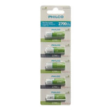 Pilas Recargables Philco Aa 2700 Mah Pack 5 Baterias, 1,2v