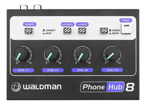 Amplificador Para Fones Ouvido 8 Canais Phone Hub 8 Waldman