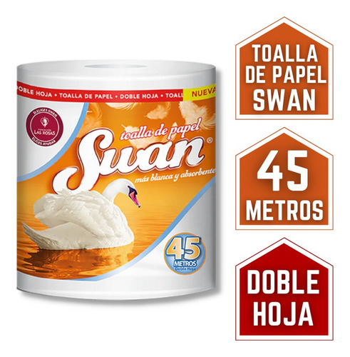 Toalla De Papel Swan 45 Metros Toalla Nova Doble Hoja Oferta