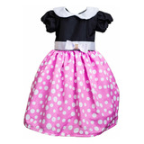 Vestido De Festa Infantil Minnie Rosa