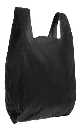 Bolsas Tipo Camiseta Color Negro Cadebag, 200 Unidades