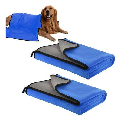 2pzs Toalla De Baño Para Perro Grande Toalla Fibra 600g/m Para Mascotas 60*120cm Toalla Súper Absorbente Secadora Perro Toalla Suave De Microfibra Para Mascotas Pequeño Mediano Grande Baño Ducha Playa