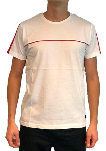 Remera  Efecto Uno Lifestyle Hombre Burkbank Blanco-rojo Cli