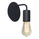 Aplique 1 Luz Fijo Negro Vintage Apto Led - Ux