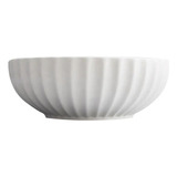 Bowl Cerámica Rayas Acanaladas 30 X 11 Cm Blanco