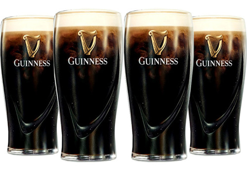 4 Copos Guinness Para Cerveja - 600ml - Diageo Licenciado Cor Transparente