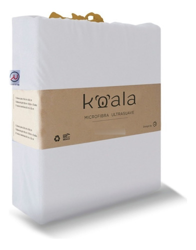 Juego De Sábanas Koala Ultrasuave -individual- Color Color Blanco Diseño De La Tela Microfibra Ultrasuave