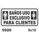 Calco Baño Uso Exclusivo Para Clientes 9x16cm Oferta!!! 