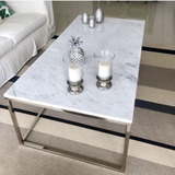 Mesa Ratona De Mármol Y Cromada - Carrara Design -