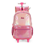 Mochila Rodinhas Barbie Com Brilho Rosa/pink Luxcel