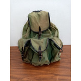 Mochila Militar Antigua. Con Arnes, Correas De Piel. Táctica