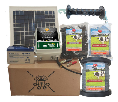 Cerco Electrico Ganadero Kit Solar (30 Km) 500mts De Alambre