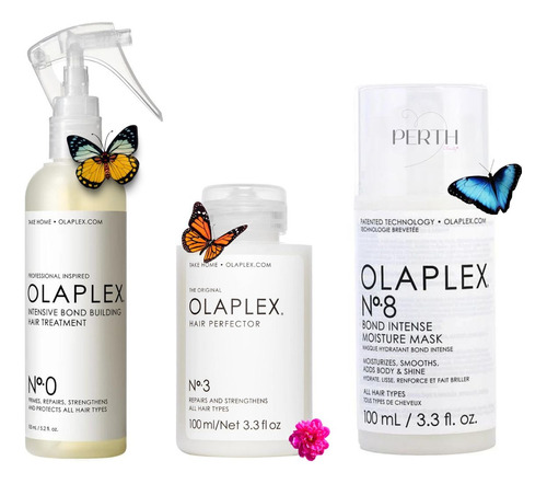 Kit Olaplex Para Reparación Total Del Cabello Pasos 0, 3 Y 8