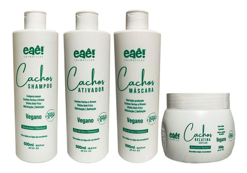 Eae Kit Original Para Cachos Profissional Cabelo 4x500ml