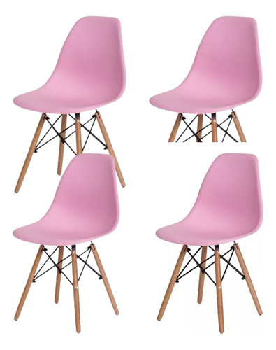 Quatro Cadeiras Eames Eiffel Para Escritório Organização 