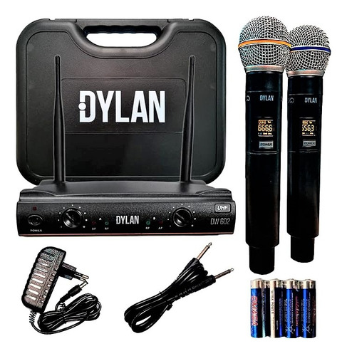 Microfone Sem Fio Duplo Programavel Dylan Dw-602 Max
